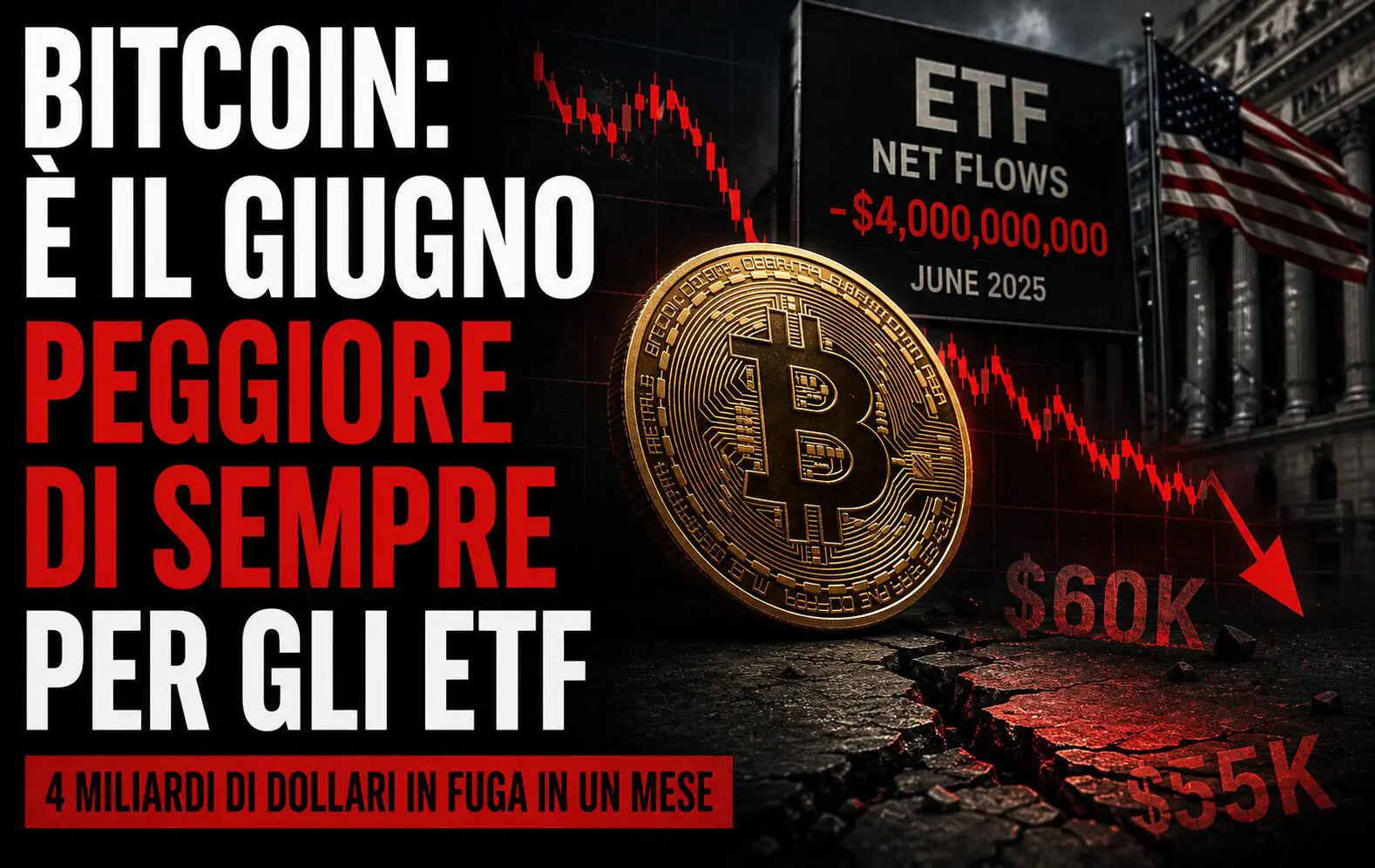 Bitcoin: è il giugno peggiore di sempre per gli ETF