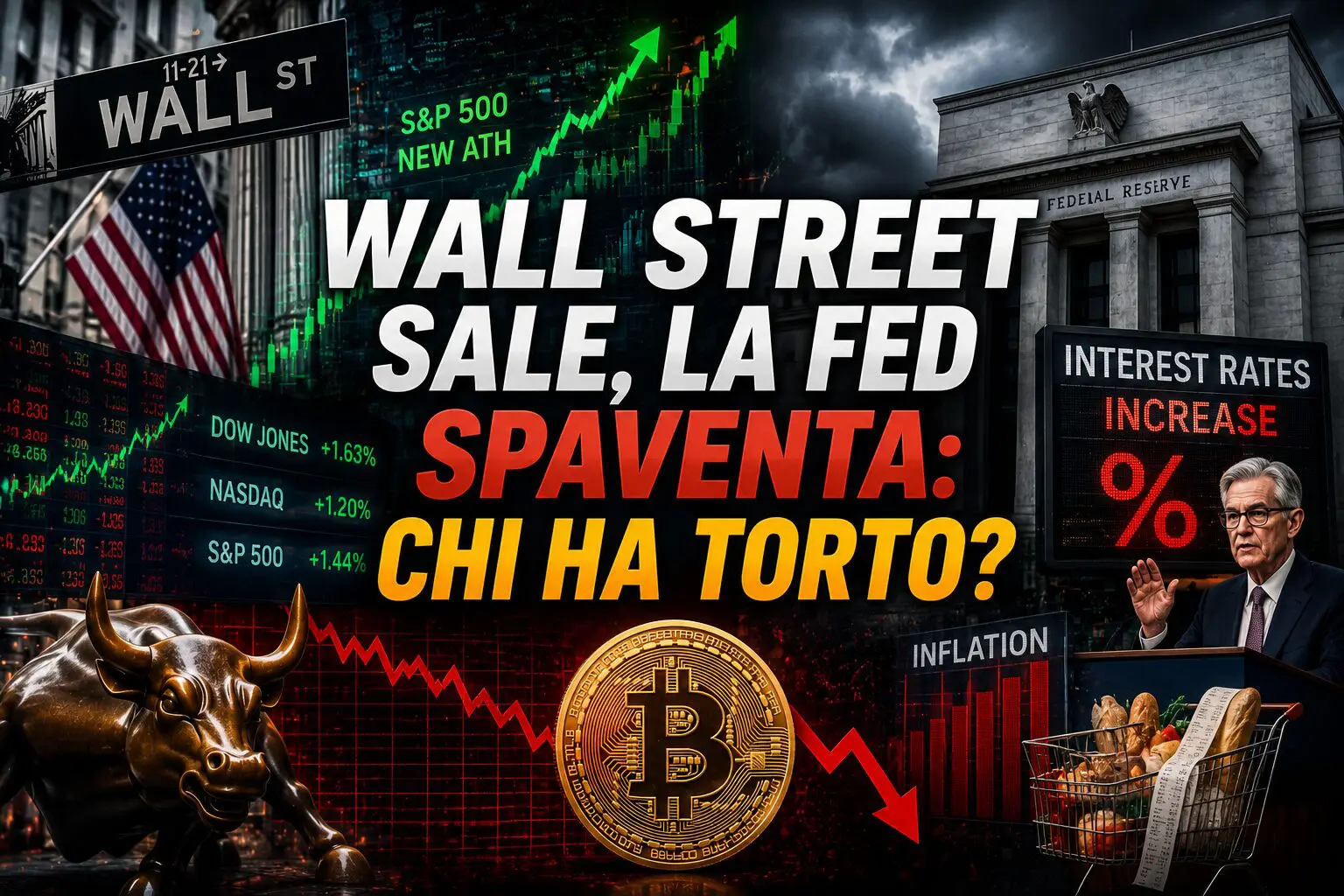 Wall Street sale, la Fed spaventa: chi ha torto?