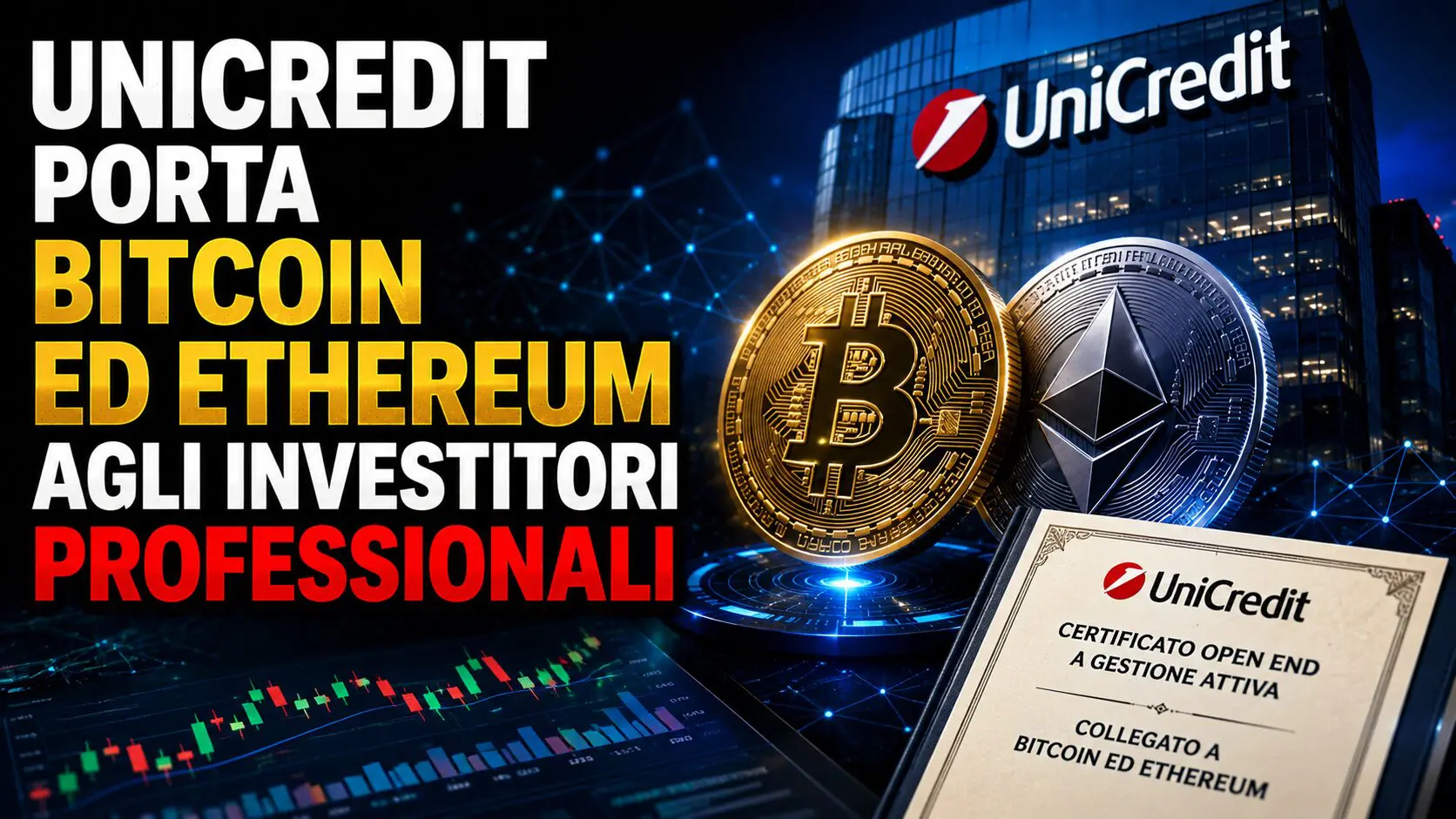 UniCredit porta Bitcoin ed Ethereum agli investitori professionali