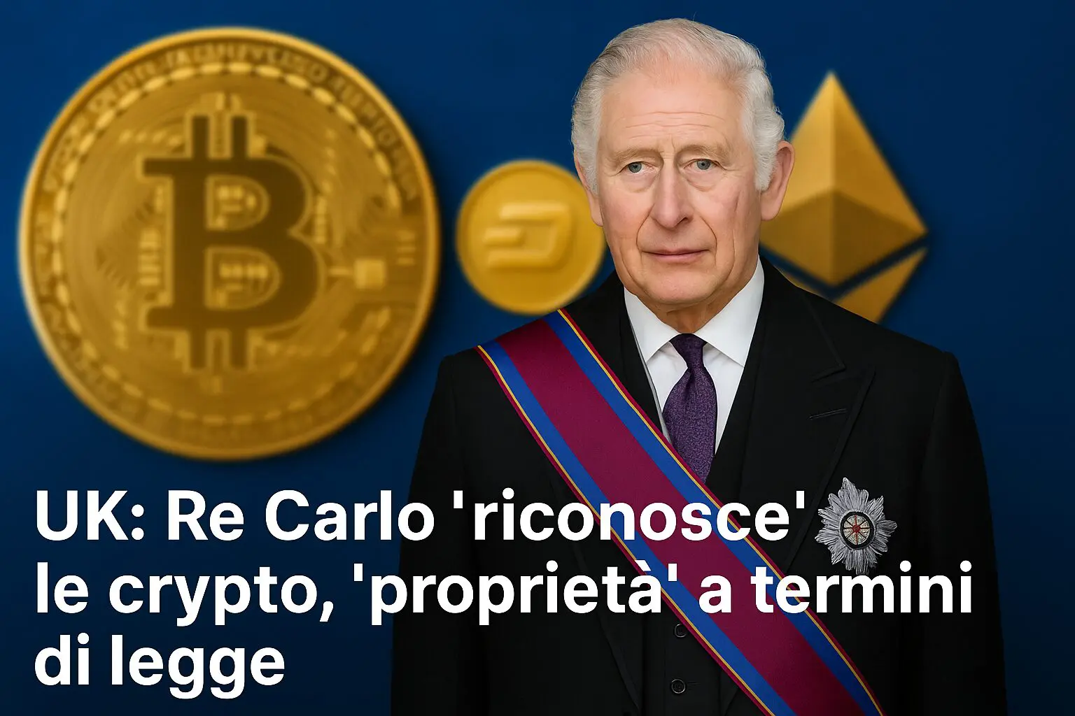 UK: Re Carlo “riconosce” le crypto, “proprietà” a termini di legge