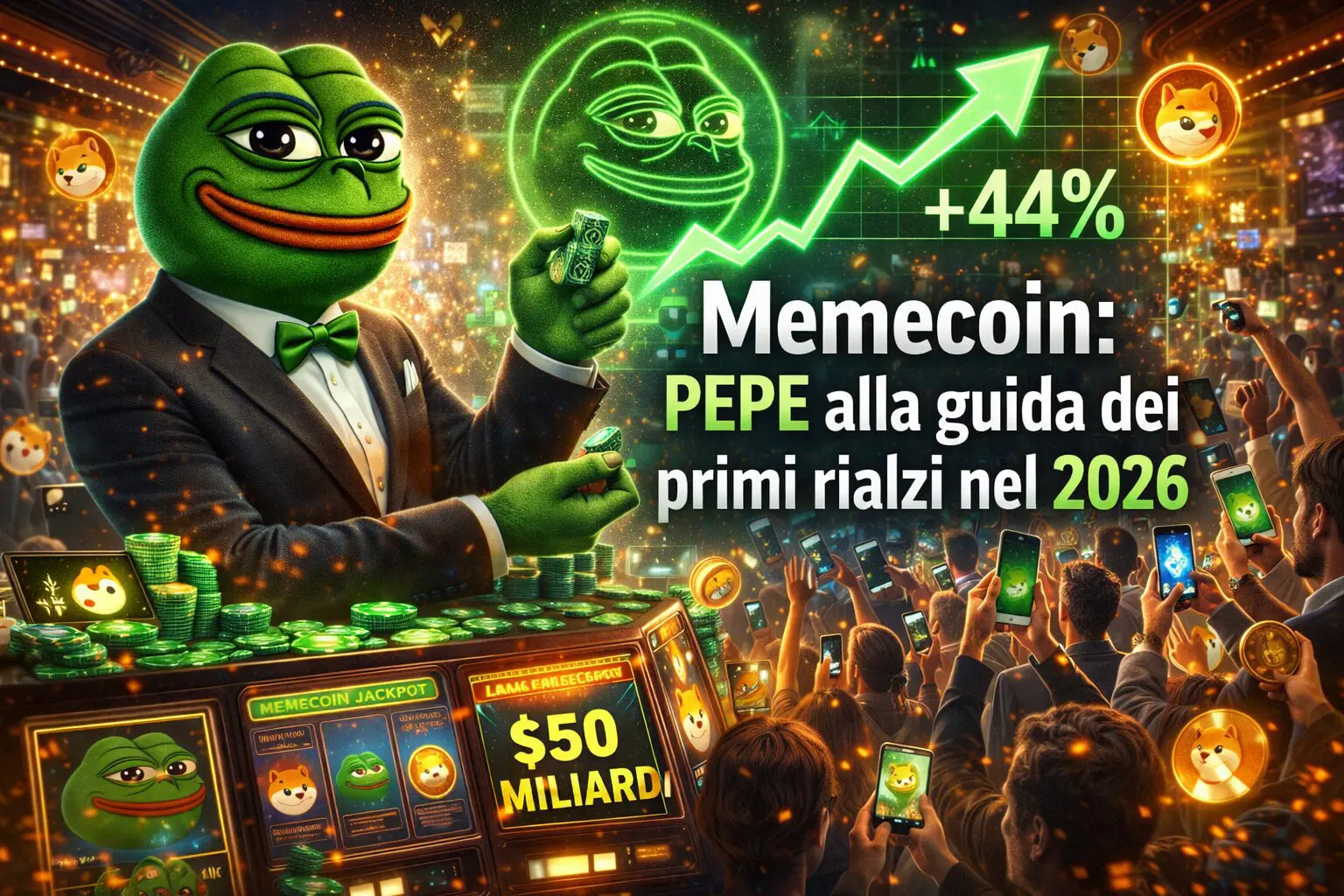 Memecoin: PEPE alla guida dei primi rialzi nel 2026