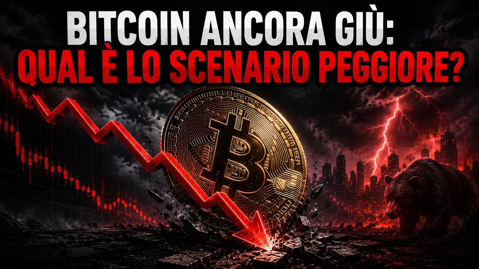 Bitcoin ancora GIÙ: qual è lo scenario peggiore?