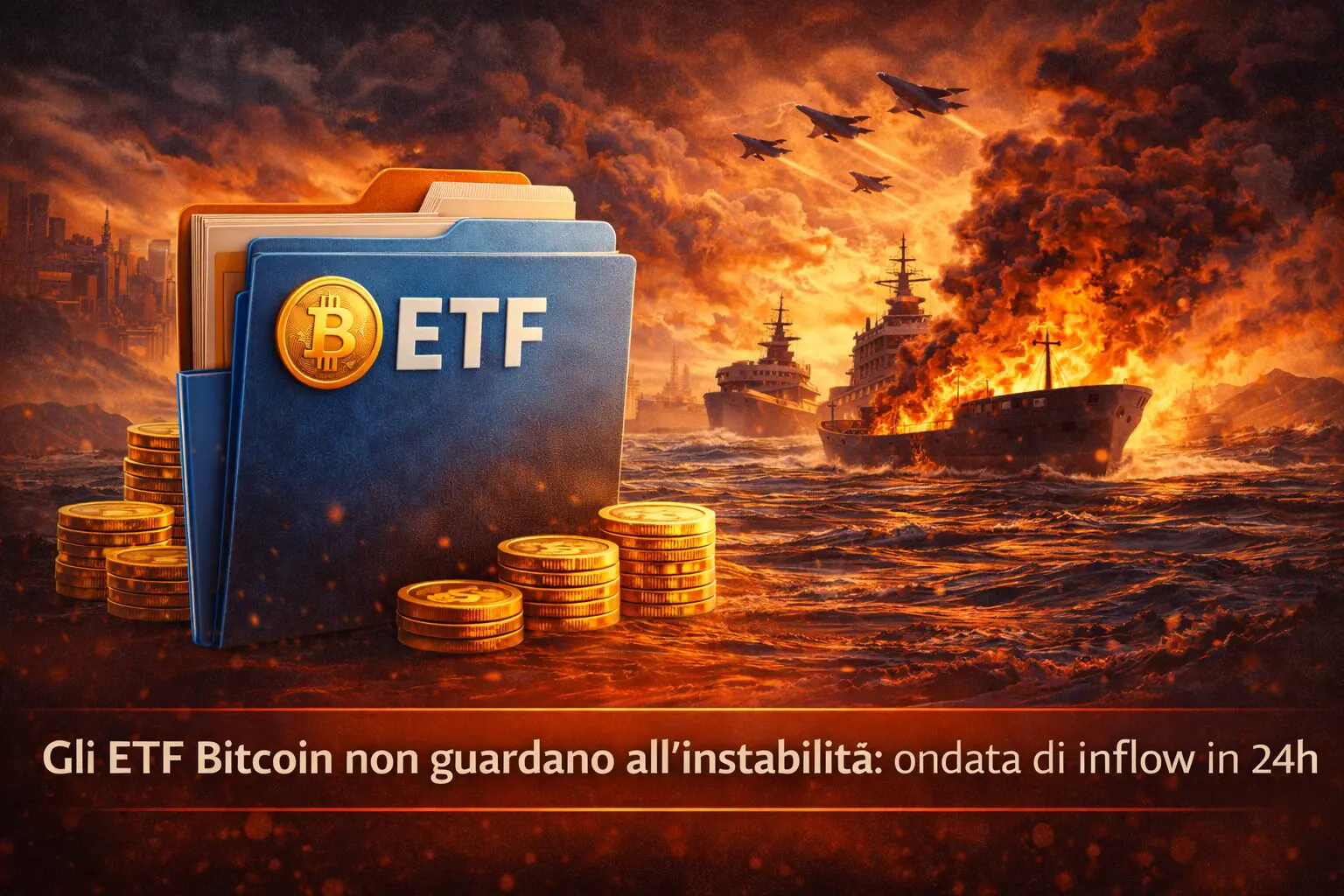Gli ETF Bitcoin non guardano all’instabilità: ondata di inflow in 24h