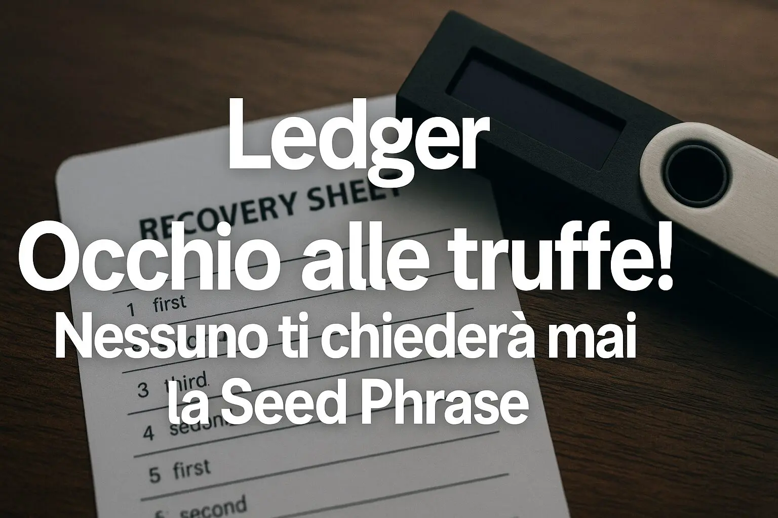 Ledger: Occhio alle truffe! Nessuno ti chiederà mai la Seed Phrase