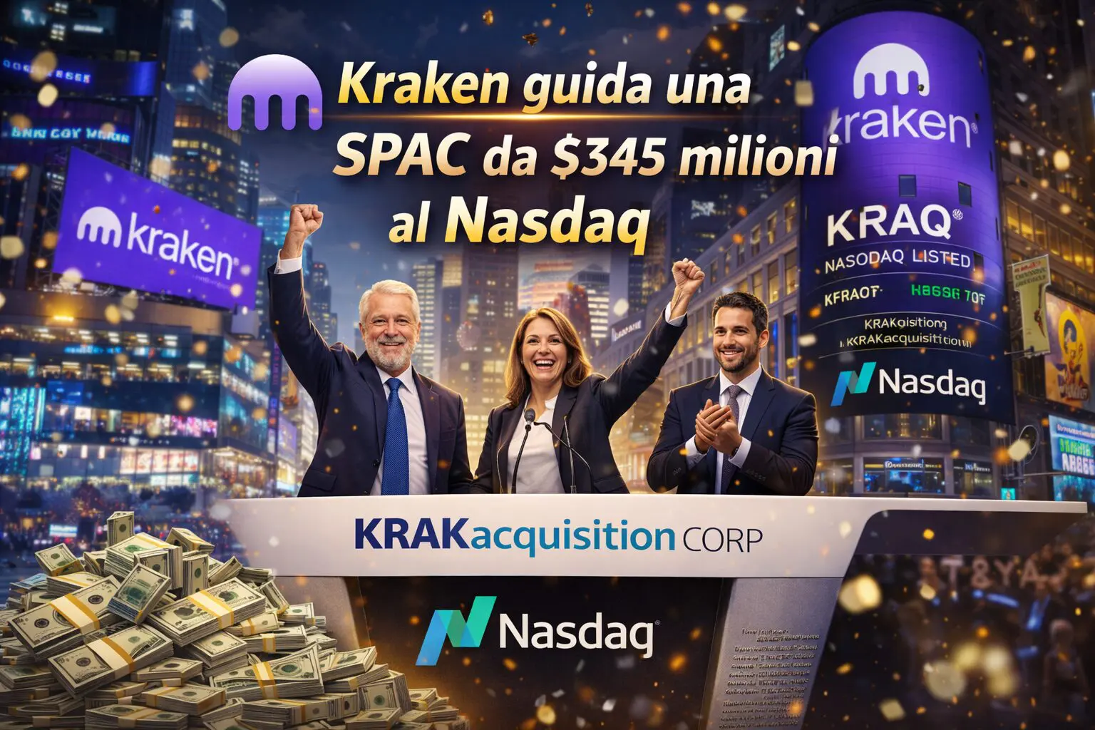 Kraken guida una SPAC da $345 milioni al Nasdaq