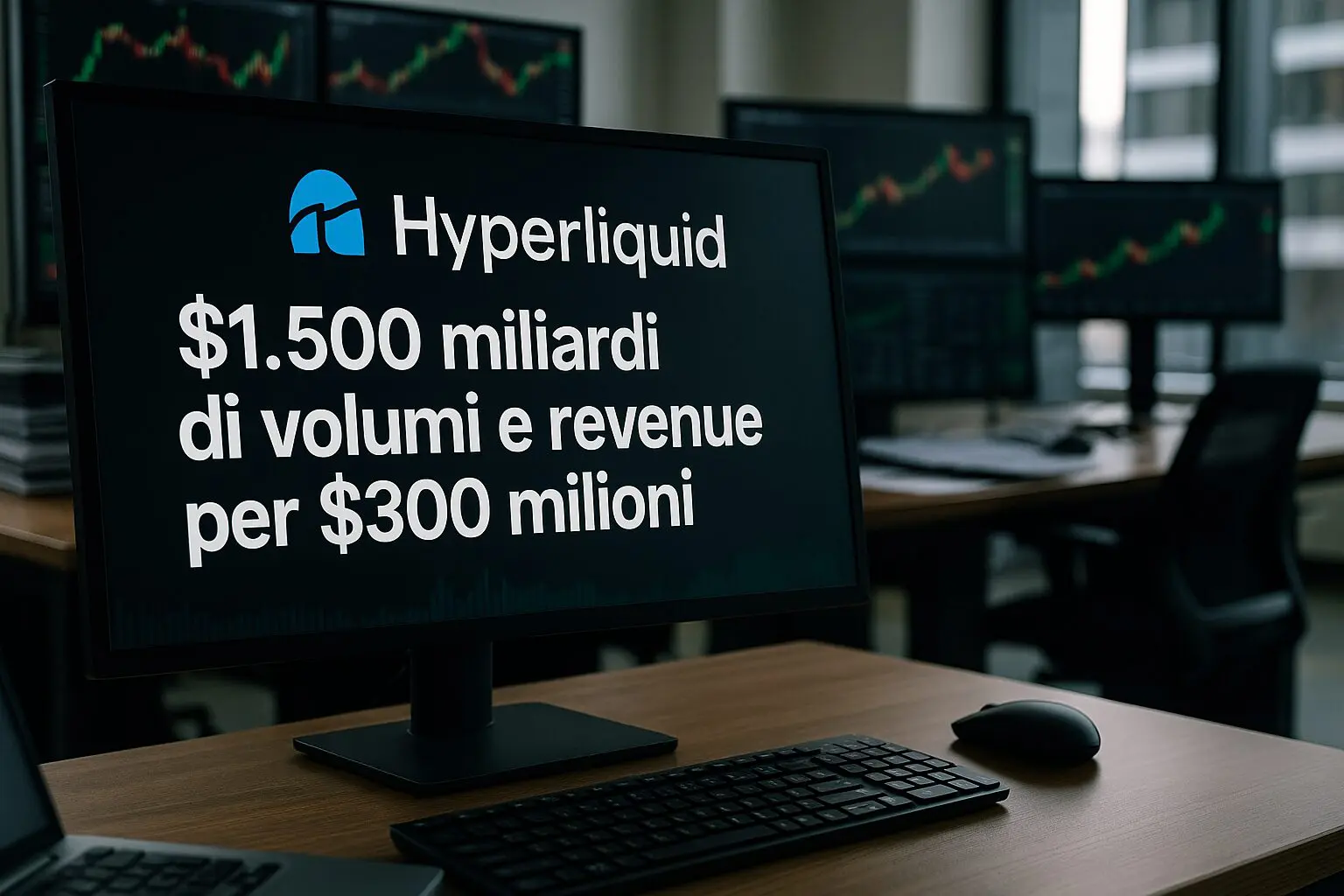 Hyperliquid: $1.500 miliardi di volumi e revenue per $300 milioni