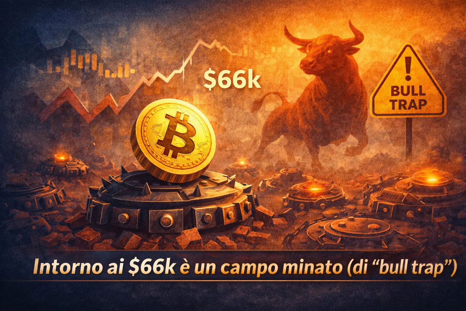 Bitcoin: intorno ai $66k è un campo minato (di “bull trap”)