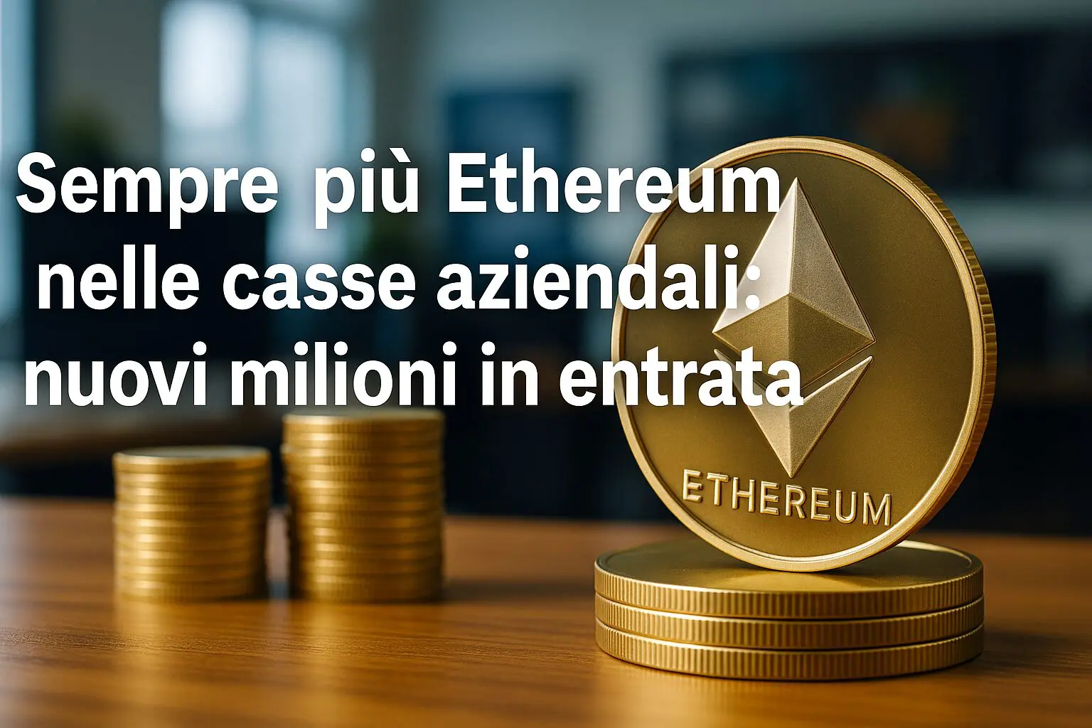 Sempre più Ethereum nelle casse aziendali: nuovi milioni in entrata