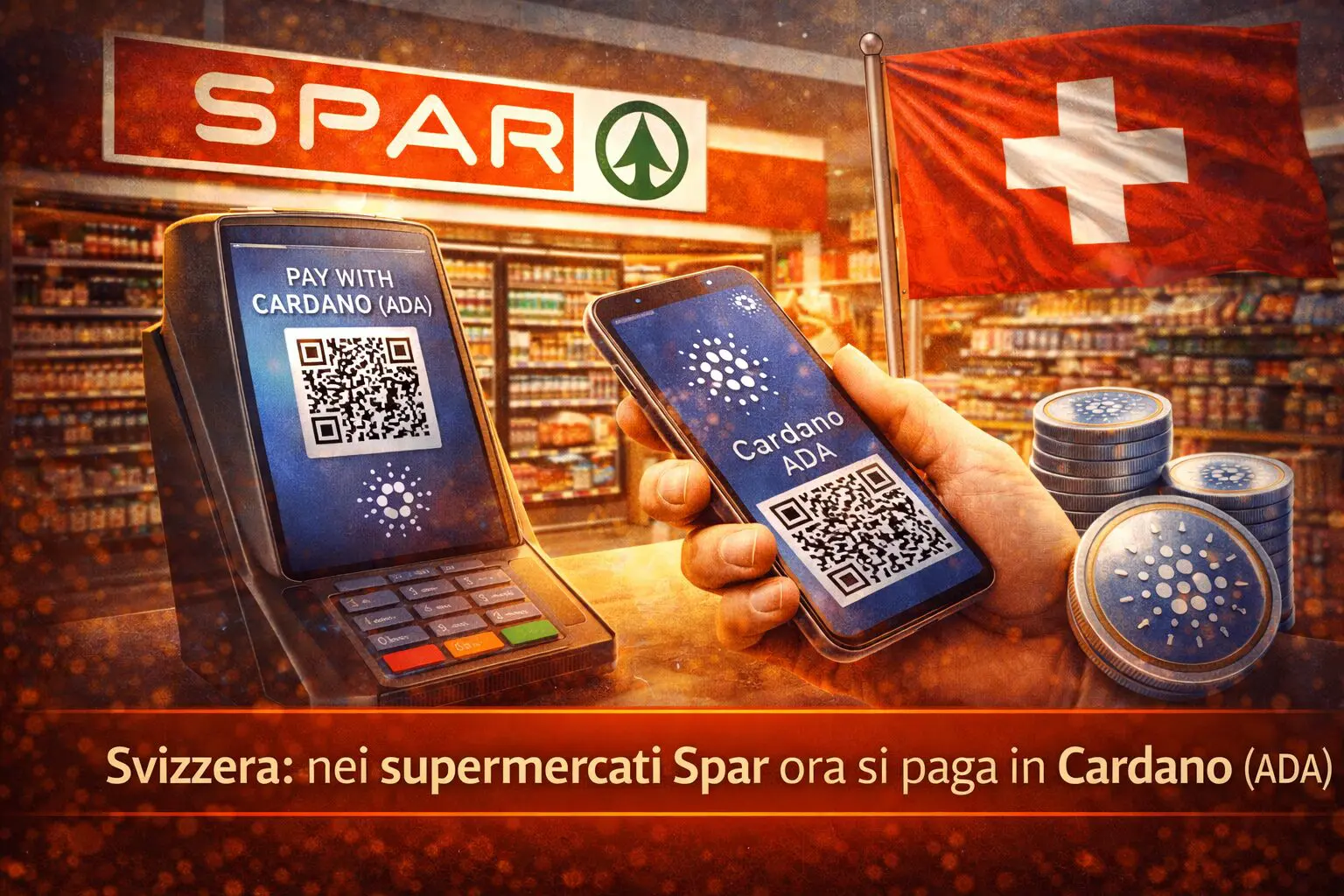 Svizzera: nei supermercati Spar ora si paga in Cardano (ADA)