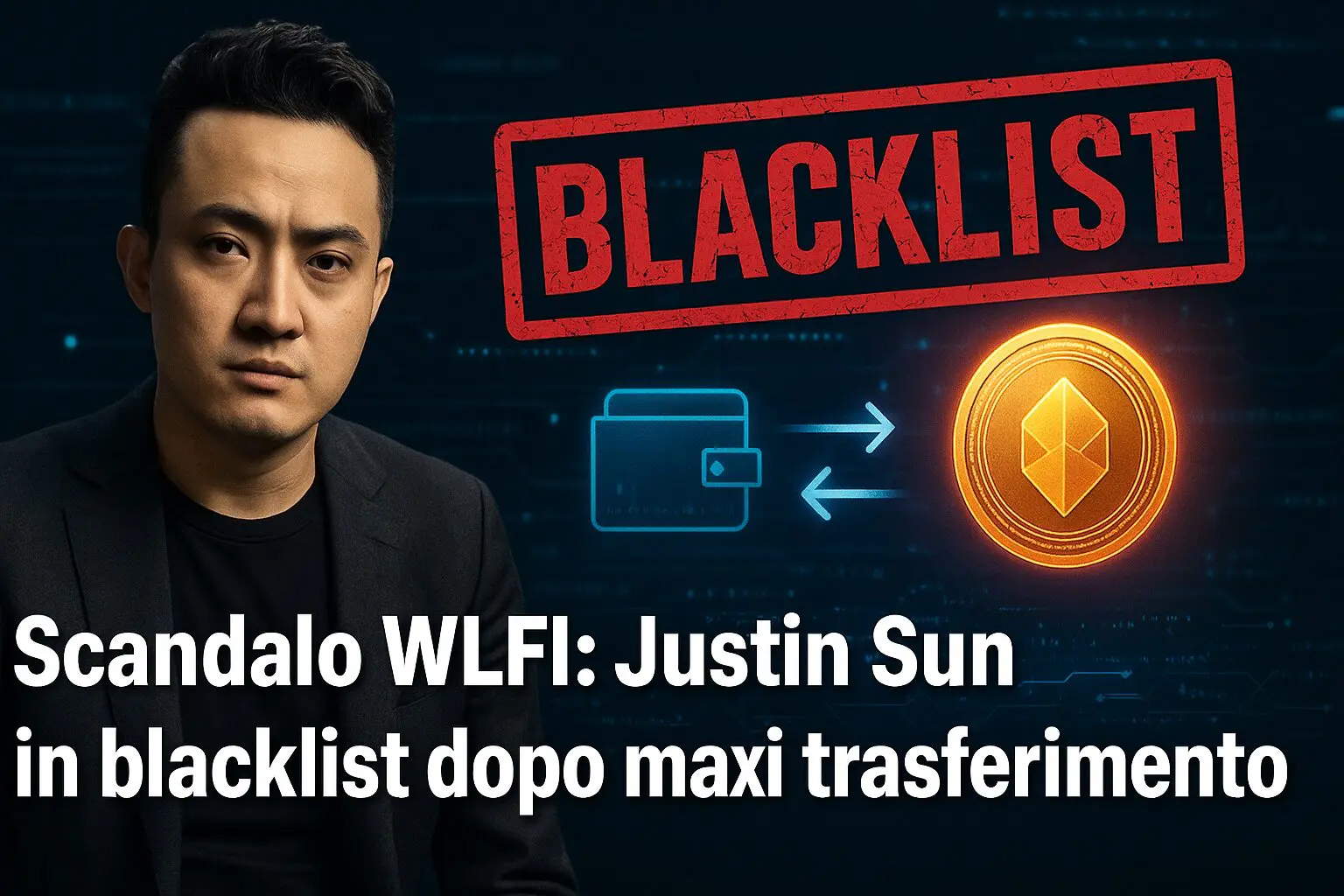 Scandalo WLFI: Justin Sun in blacklist dopo maxi trasferimento