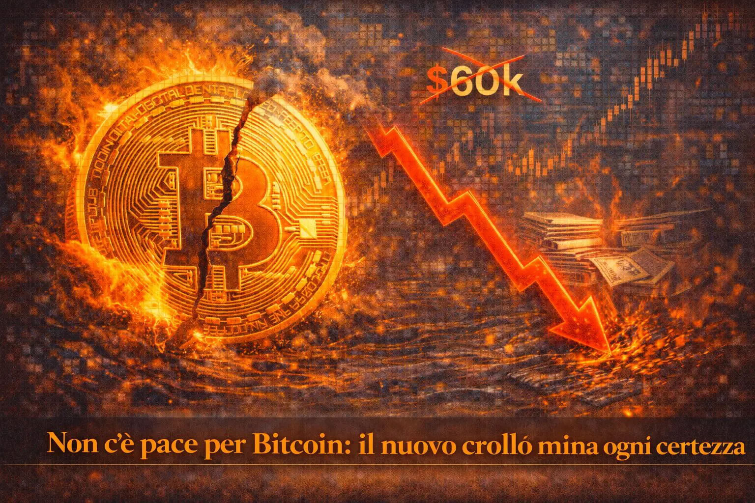 Non c’è pace per Bitcoin: il nuovo crollo mina ogni certezza