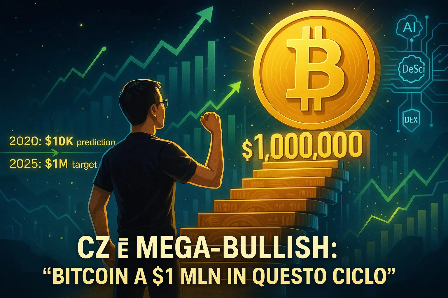 CZ è mega-bullish: “Bitcoin a $1 mln in questo ciclo”