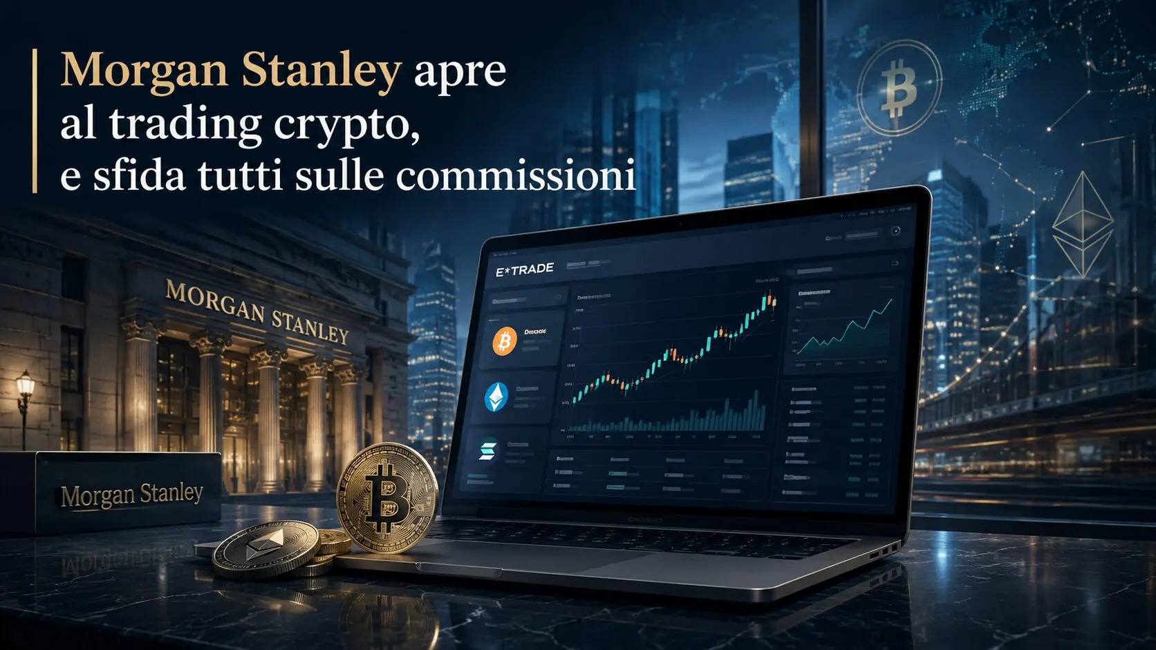 Morgan Stanley apre al trading crypto, e sfida tutti sulle commissioni