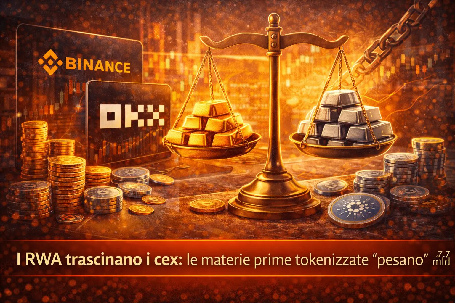 I RWA trascinano i cex: le materie prime tokenizzate “pesano” $7,7 mld