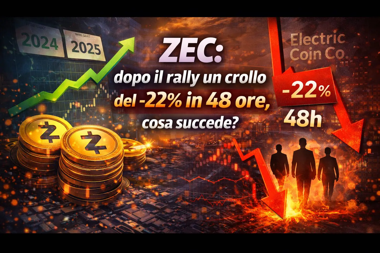 ZEC: dopo il rally un crollo del -22% in 48 ore, cosa succede?