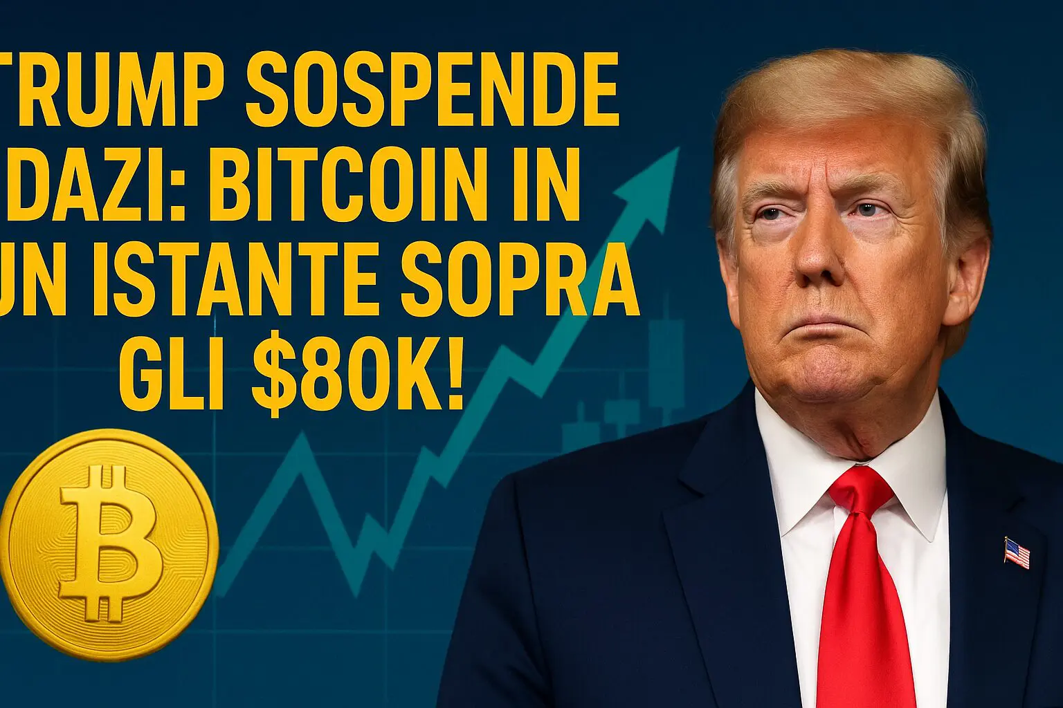 Trump SOSPENDE i dazi: Bitcoin in un istante sopra gli $80k!