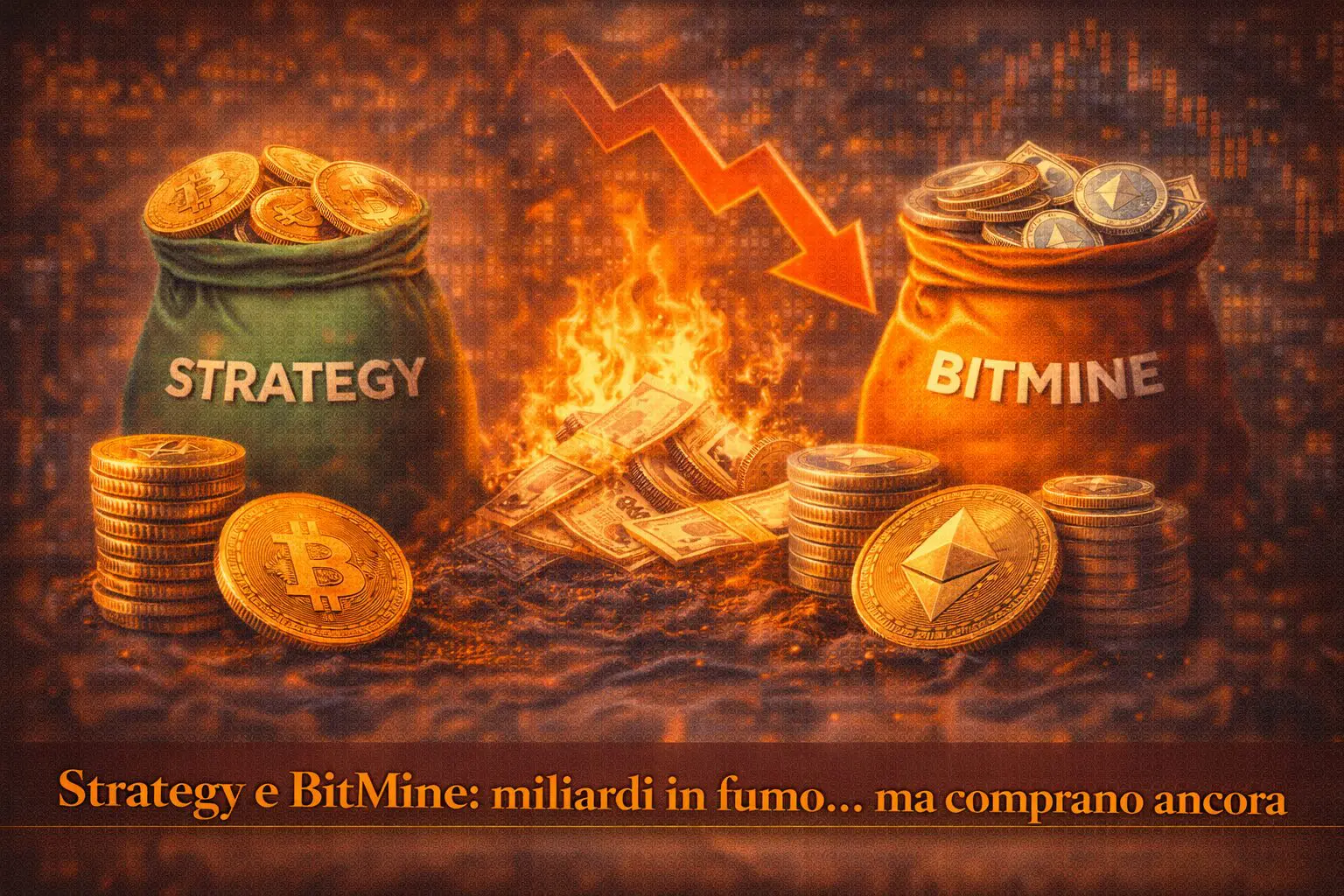 Strategy e BitMine: miliardi in fumo… ma comprano ancora