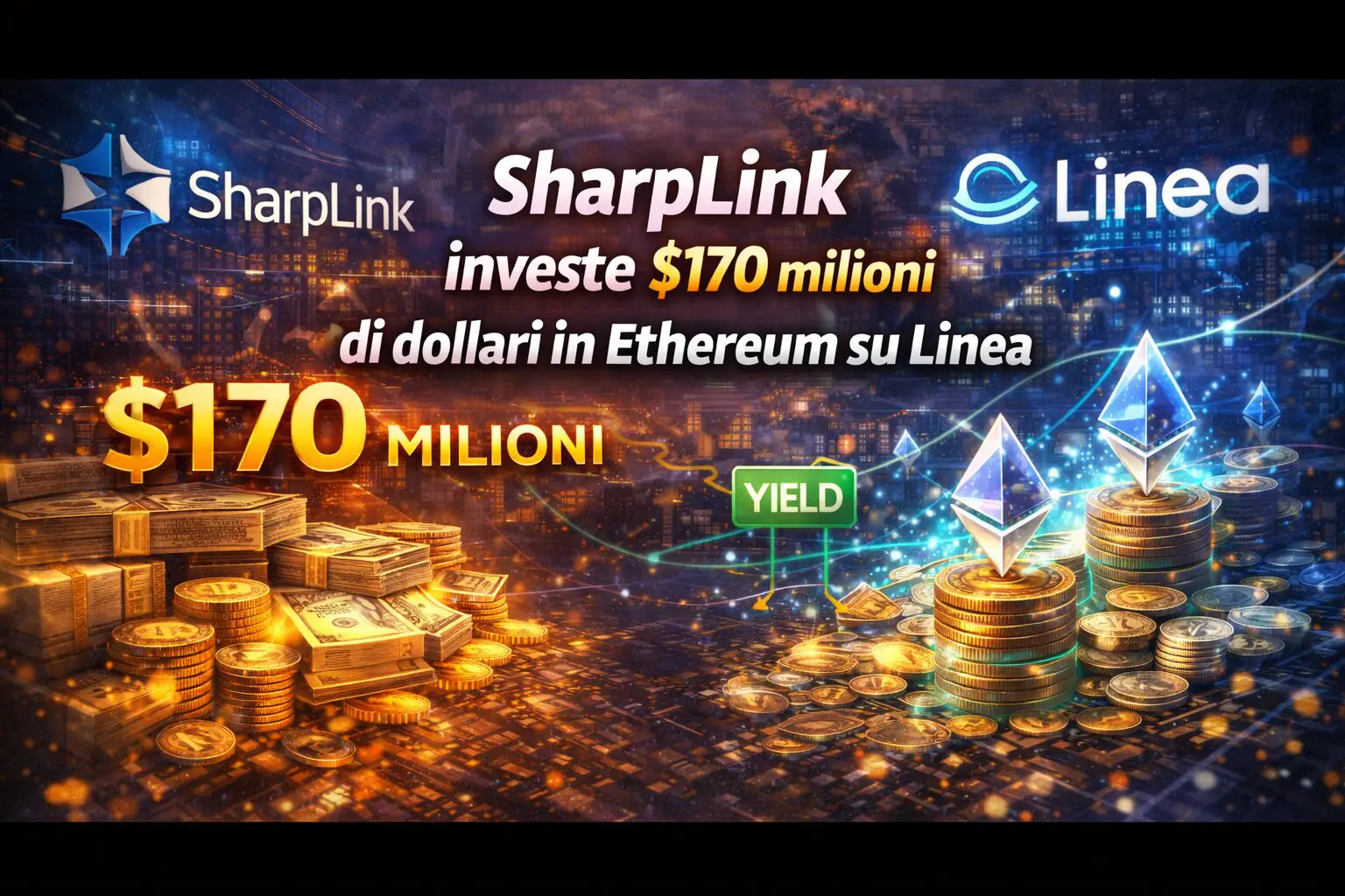 SharpLink investe $170 milioni di dollari in Ethereum su Linea