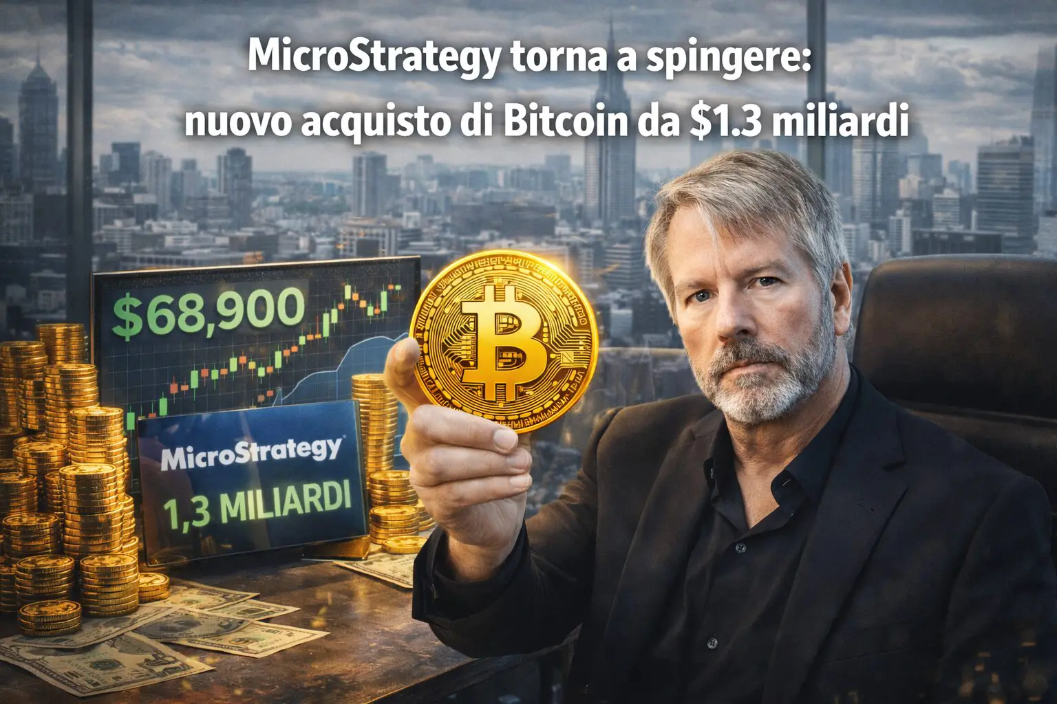 Strategy torna a spingere: nuovo acquisto di Bitcoin da $1.3 miliardi