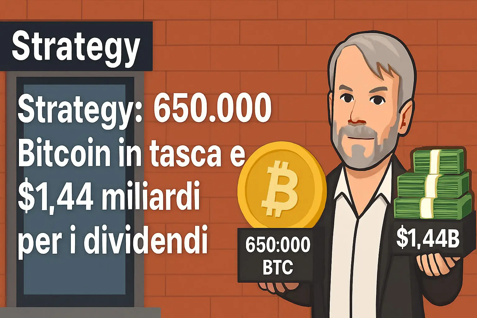 Strategy: 650.000 bitcoin in tasca e $1.44 miliardi per i dividendi