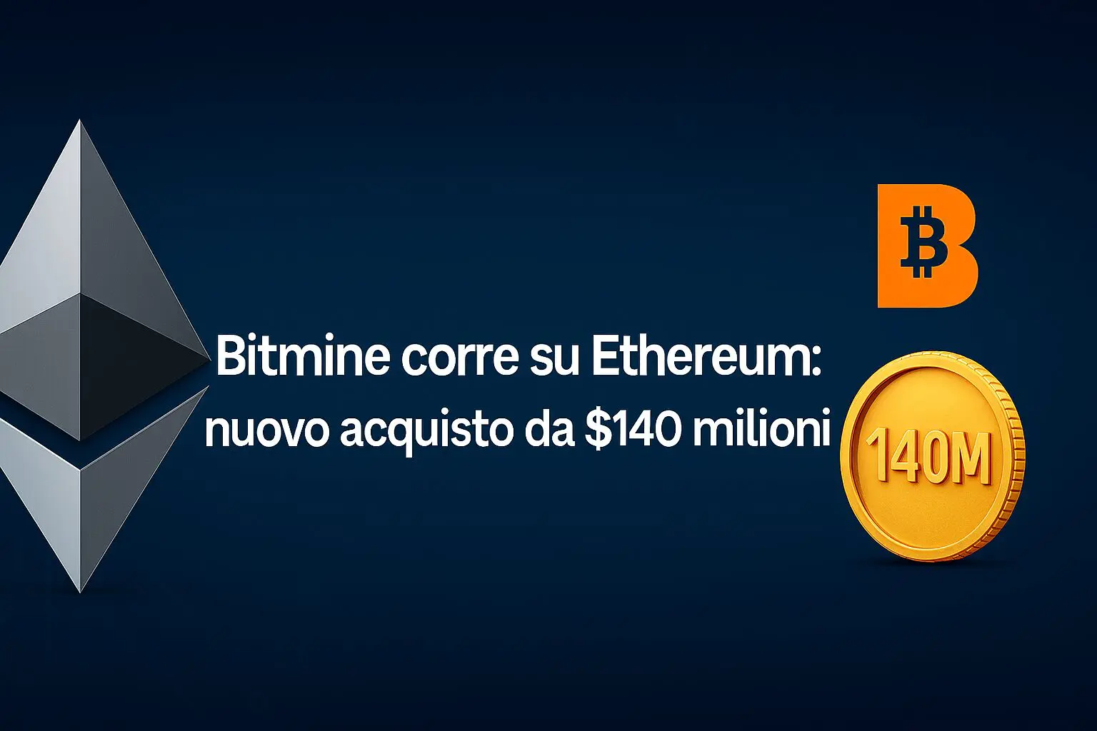 Bitmine corre su Ethereum: nuovo acquisto da $140 milioni