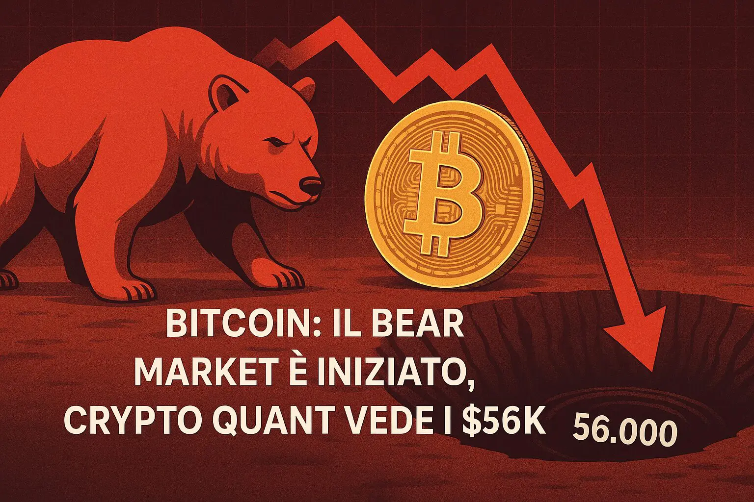 Bitcoin: il Bear Market è iniziato, Crypto Quant vede i $56k