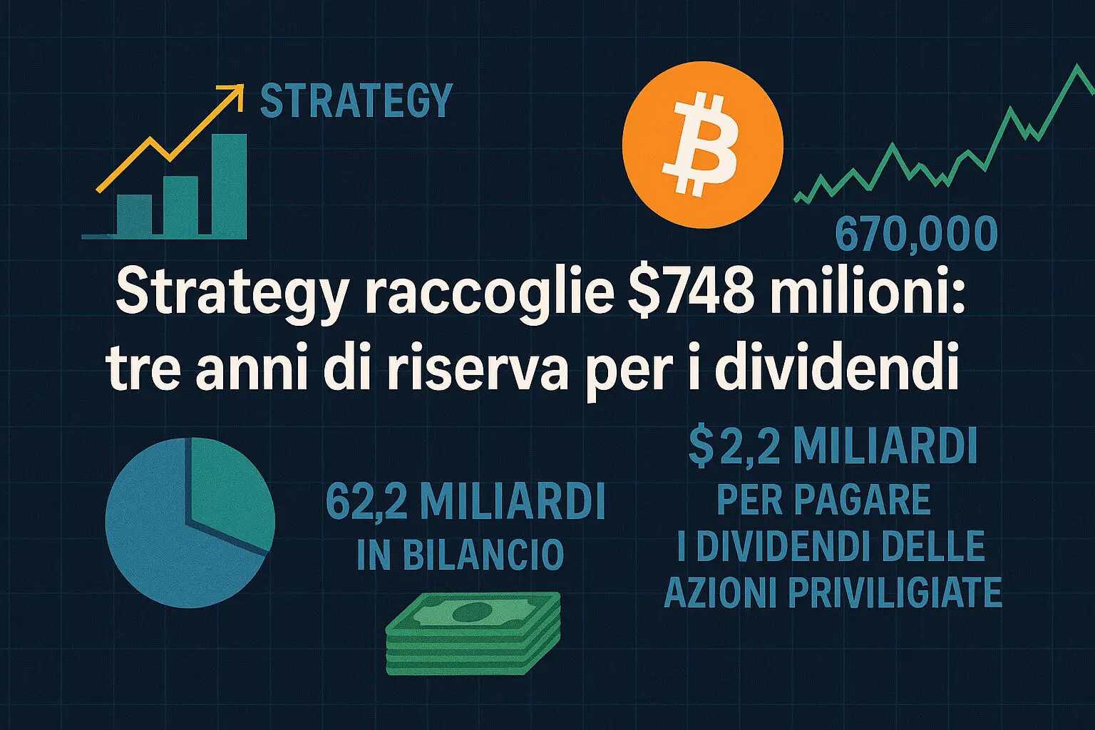 Strategy raccoglie $748 milioni: tre anni di riserva per i dividendi