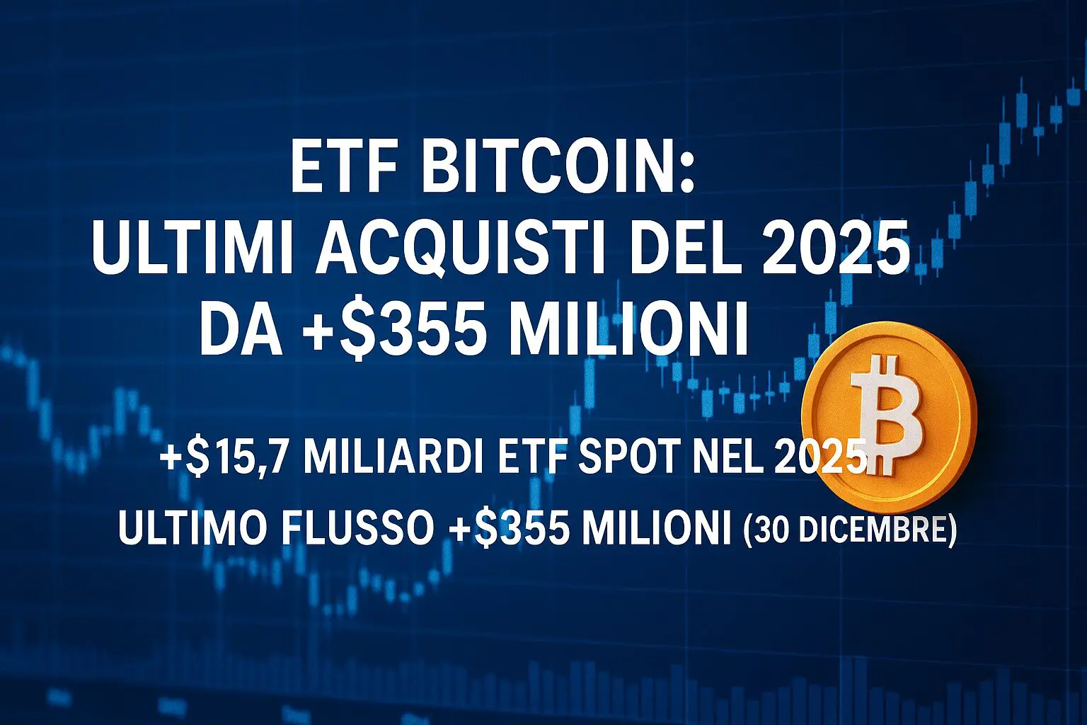 ETF bitcoin: ultimi acquisti del 2025 da +$355 milioni
