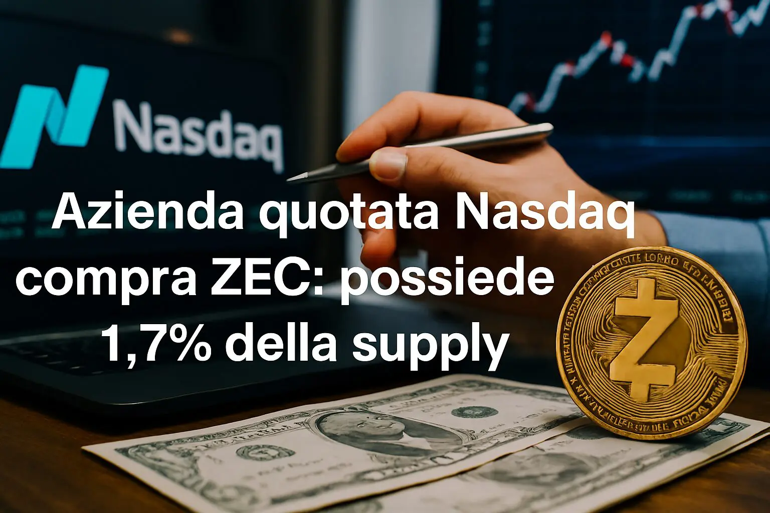 Azienda quotata Nasdaq compra ZEC: possiede 1.7% della supply
