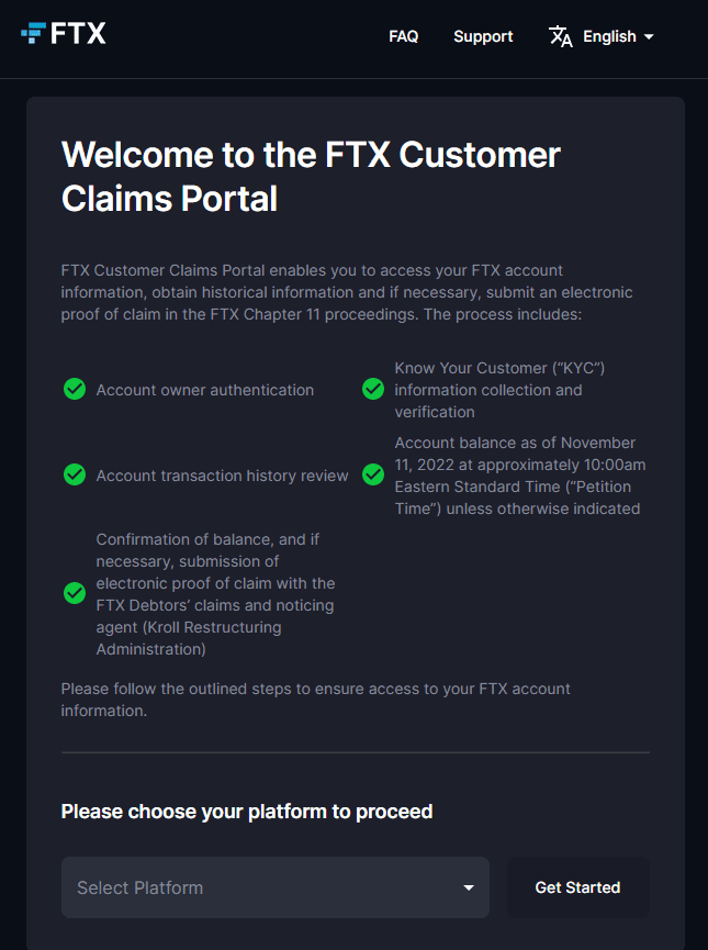 ftx claim rimborso