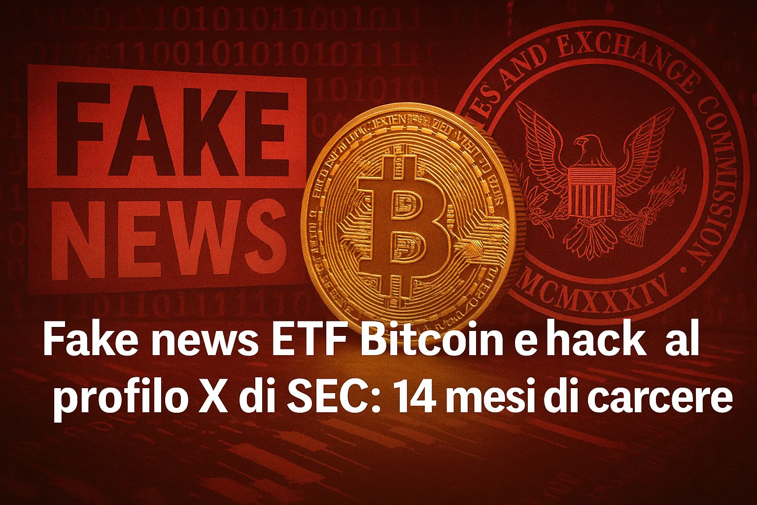 Fake News Etf Bitcoin e hack al profilo X di Sec: 14 mesi di carcere