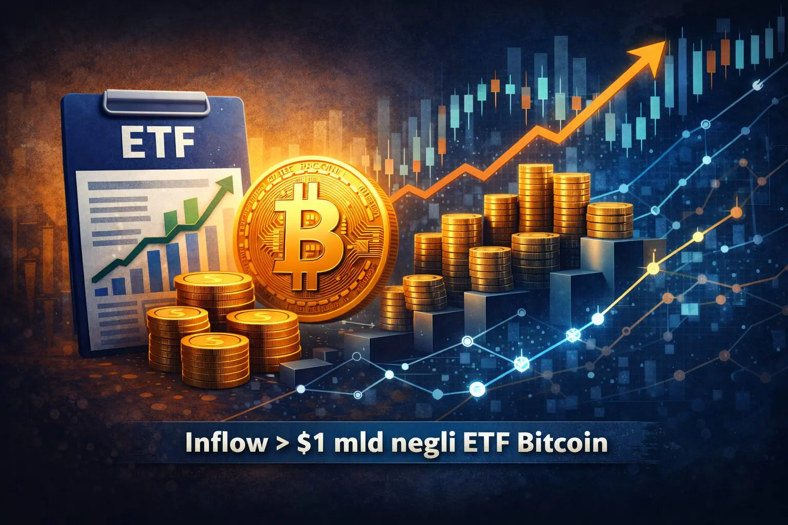 ETF Bitcoin: c’è chi torna a rischiare. Gli inflow  data-smush-webp-fallback=