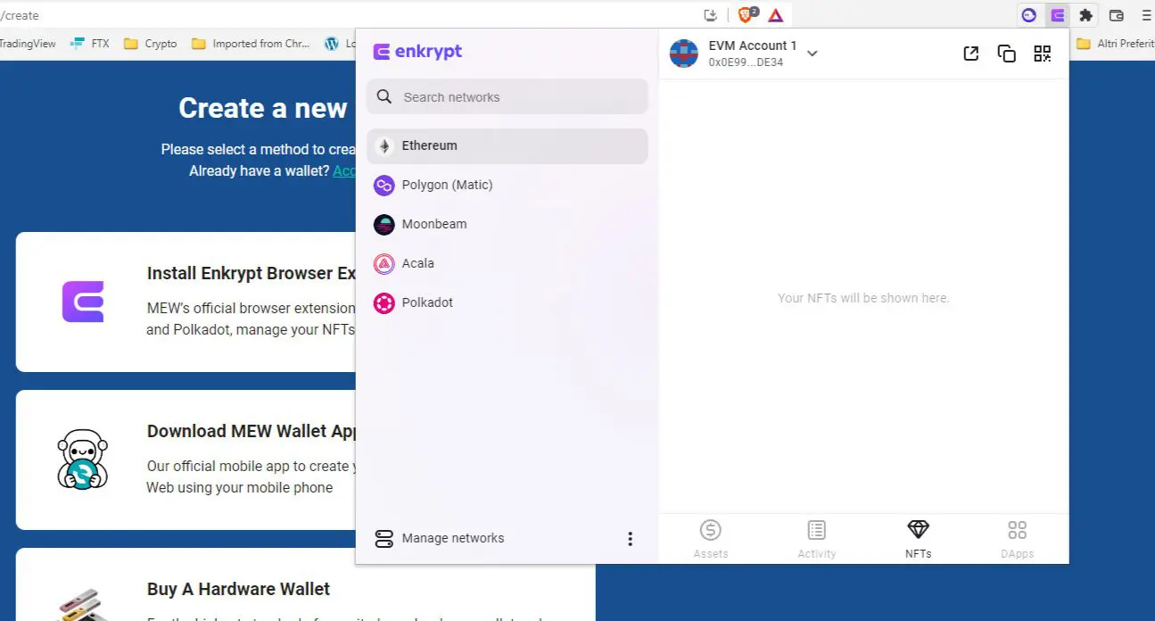 NFT su Enkrypt MyEtherWallet
