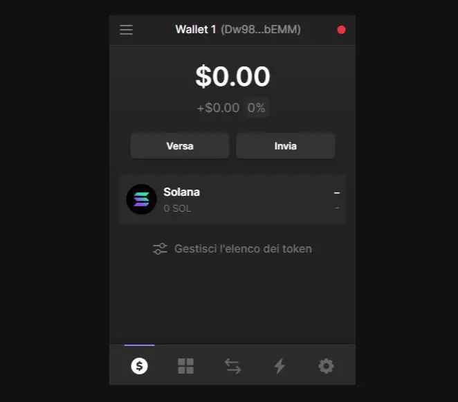 Inviare criptovalute wallet Phantom Solana