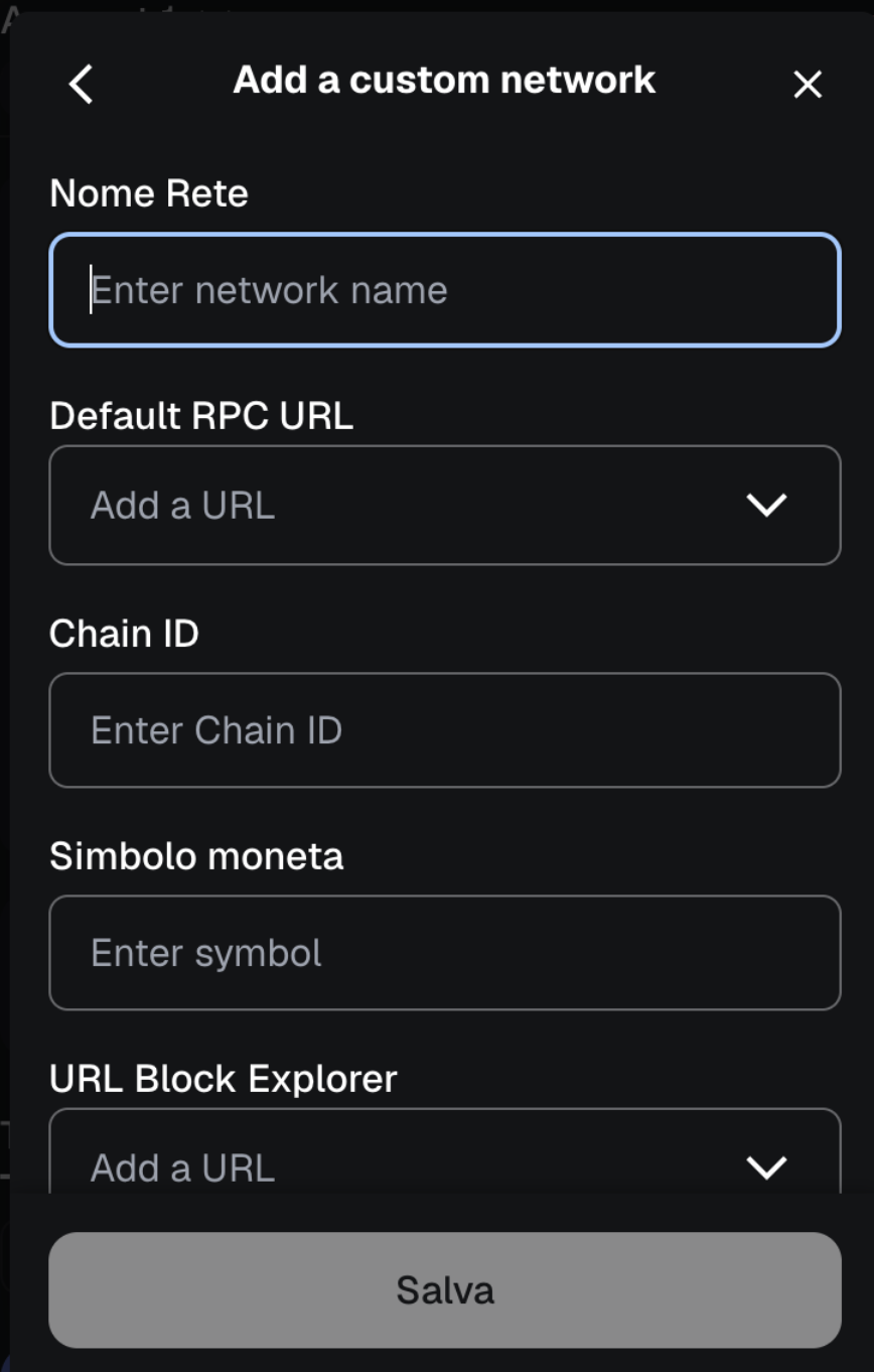 Metamask add network