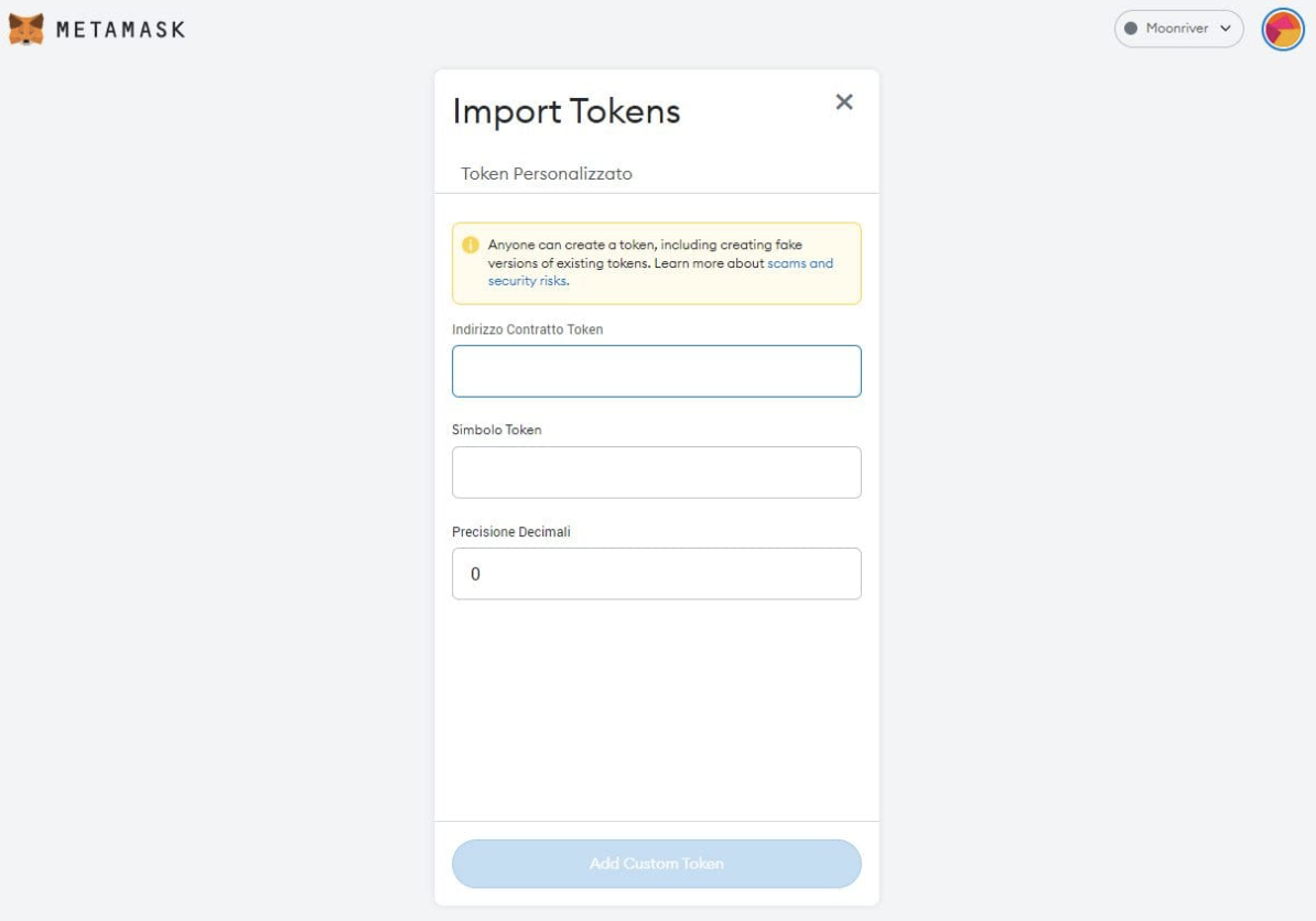 Import token metamask