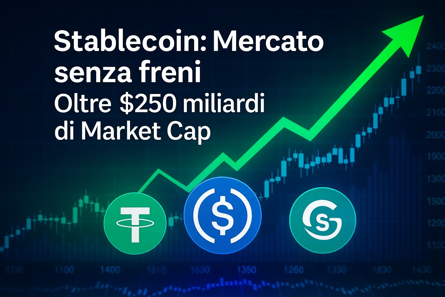 Stablecoin: Mercato senza freni, oltre $250 miliardi di Market Cap