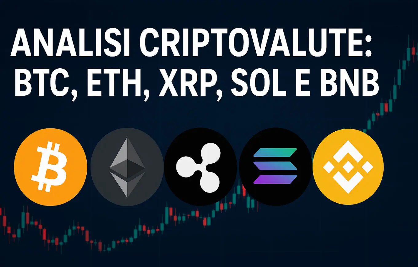 Analisi criptovalute: BTC, ETH, XRP, SOL e BNB