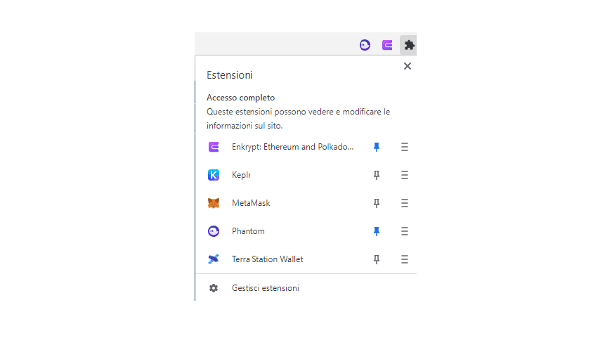 Estensione browser wallet Enkrypt