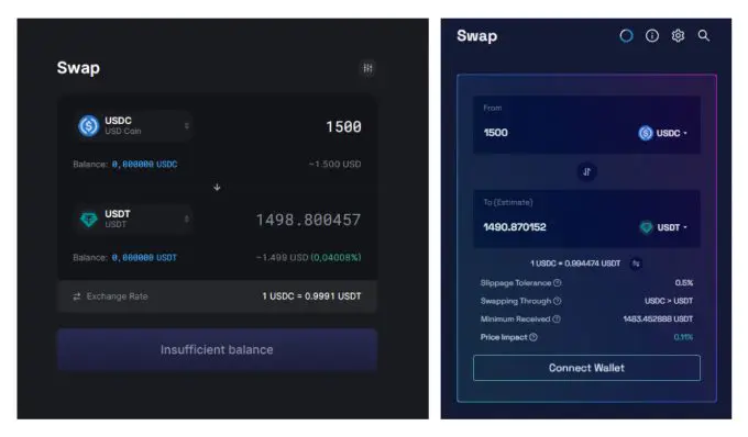 Confronto swap token Saber-Raydium