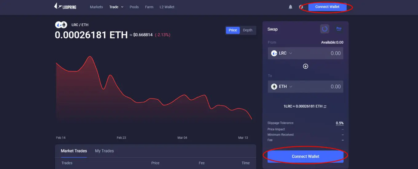 Loopring exchange wallet