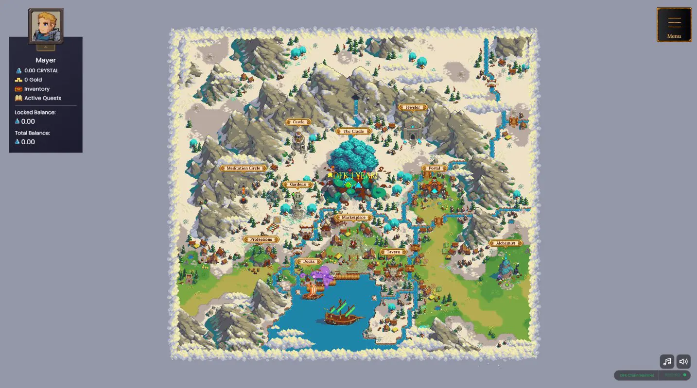 Docks e mappa Crystalvale