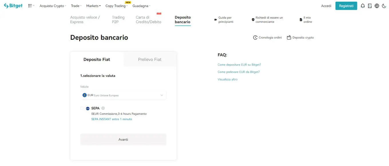 deposito bitget