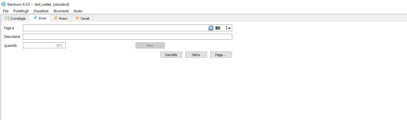 Inviare bitcoin con Electrum wallet