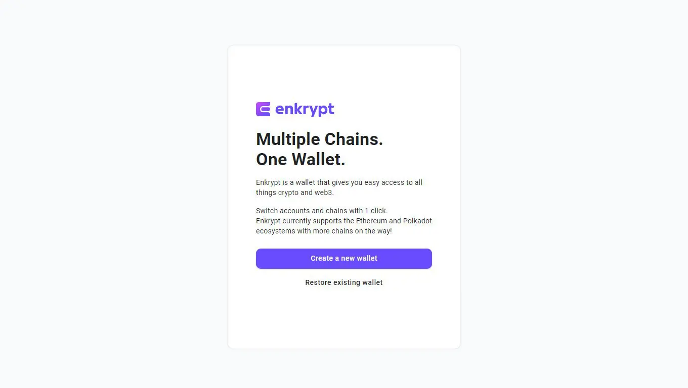 Creare nuovo wallet Enkrypt MyEtherWallet