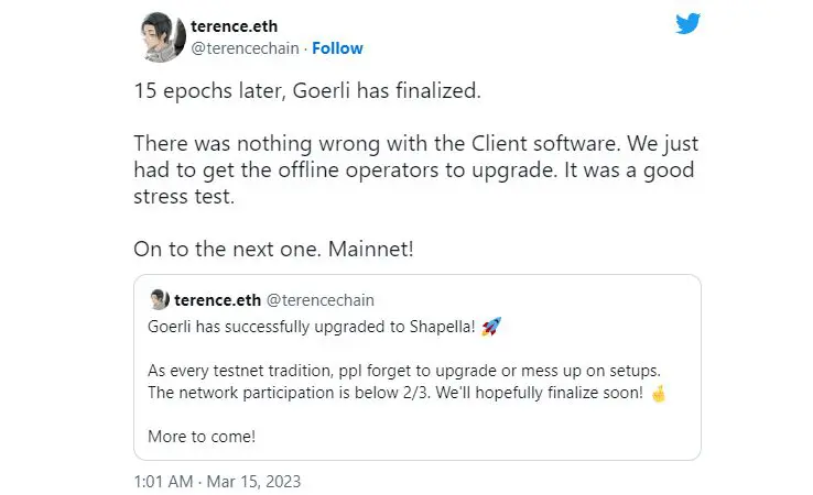 ethereum shanghai tweet