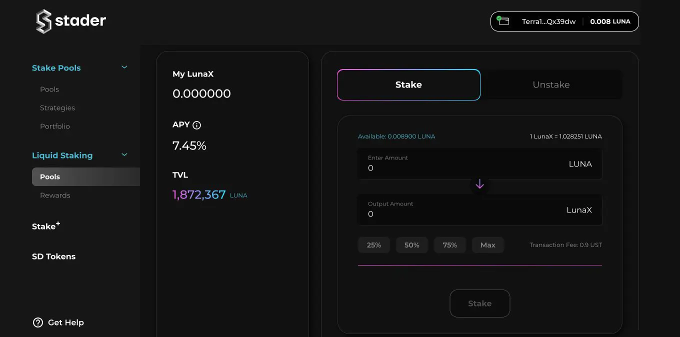 Liquid Staking Stader Labs