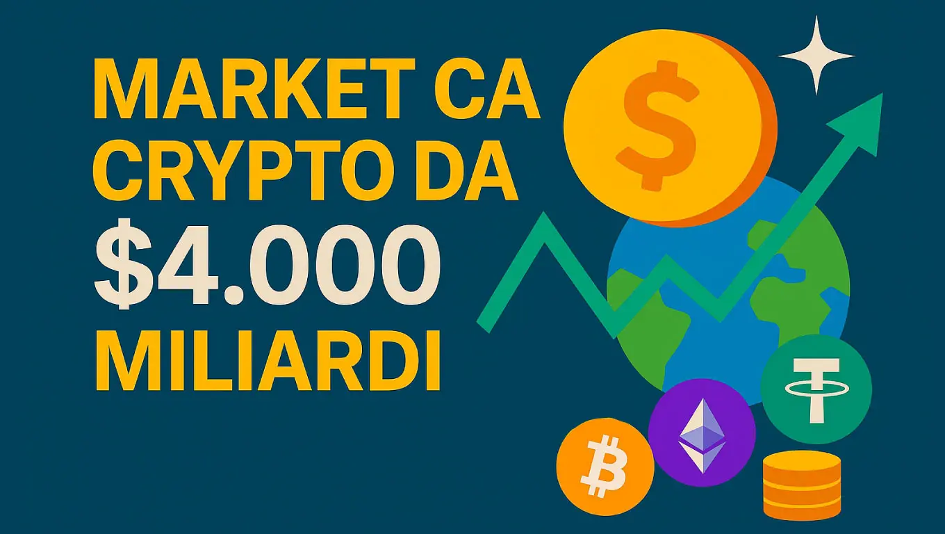 Market cap crypto da $4.000 miliardi!