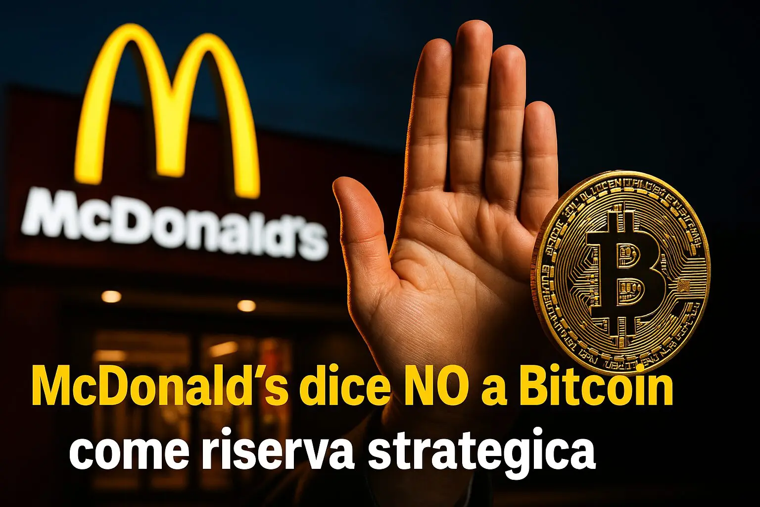 McDonald's dice NO a Bitcoin come riserva strategica
