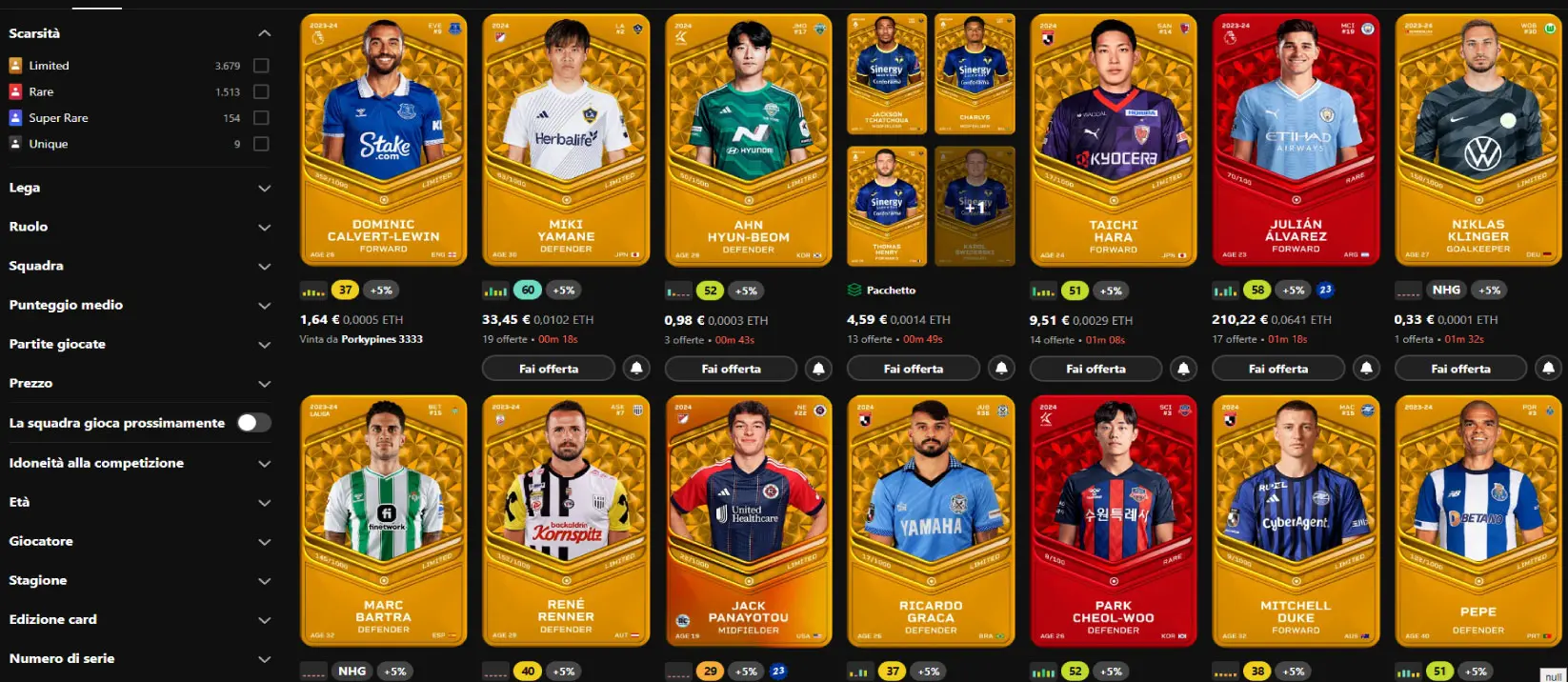 Quando acquistare le card Sorare?